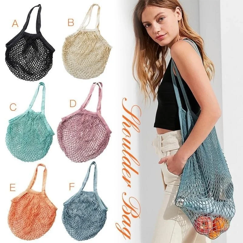Плетеная Сетчатая Сумка тоут для хранения фруктов в пищевой