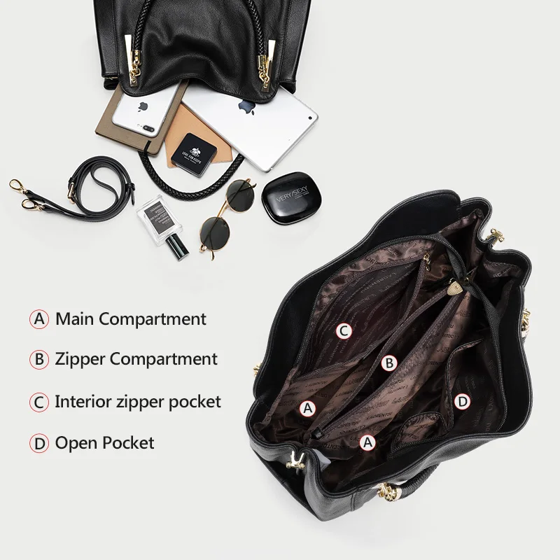 Сумка LAORENTOU женская с ручками сверху повседневный тоут сумочка на плечо через