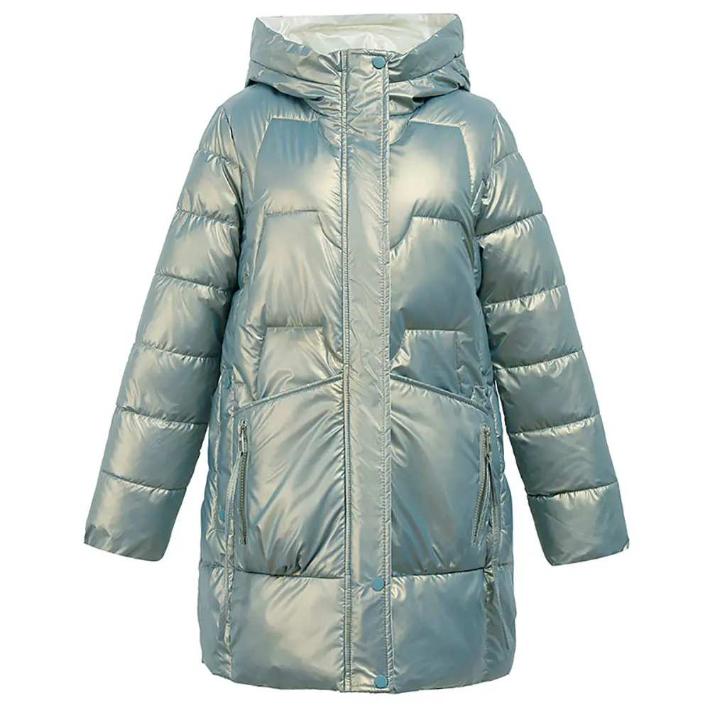 PinkyIsBlack New Winter Thicken Women's Puffer Coat Glossy Warm Hooded Long Cotton Padded Jacket Ladies Winter Down Cotton Parka