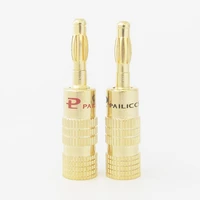 10 pairs pailiccs full gold plated copper speaker 4mm banana plug audio connector