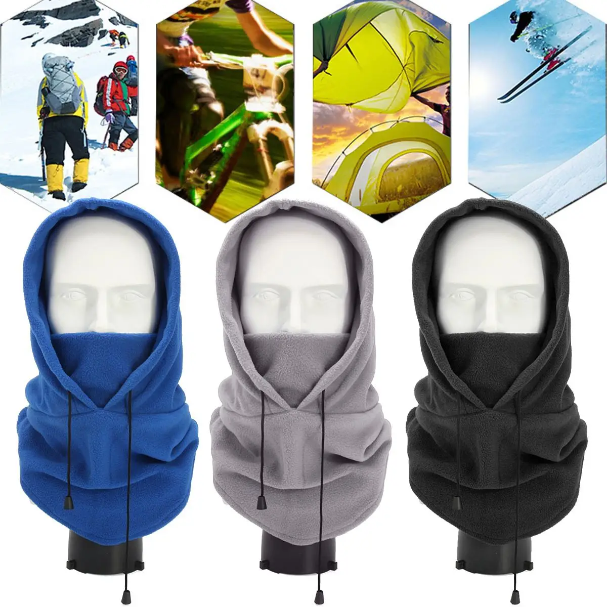 Многофункциональная Лыжная шапка шарф с капюшоном для женщин и мужчин Осень зима
