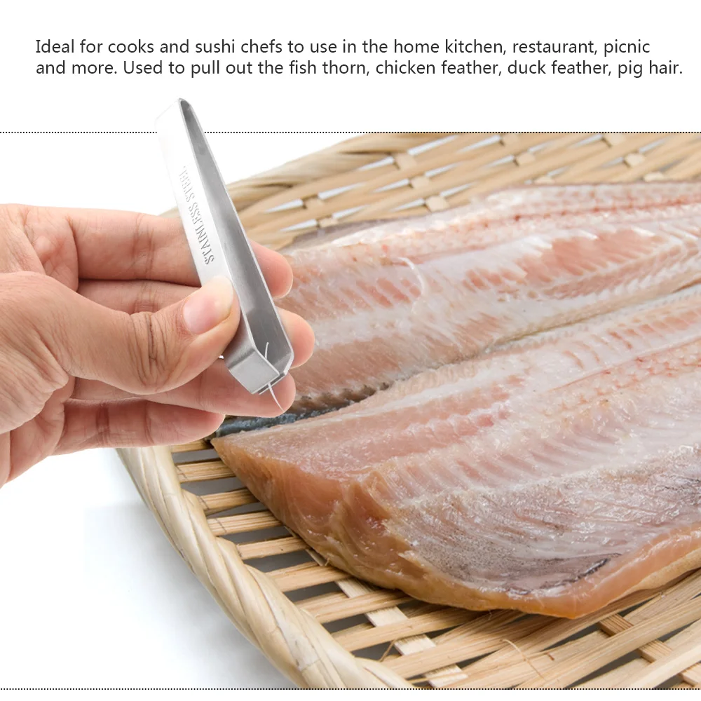 

Seafood Tool Tweezer Stainless Steel Fish Bone Tweezers Remover Tongs Pick-Up Kitchen Crafts Tweezers Pincer Clip Puller