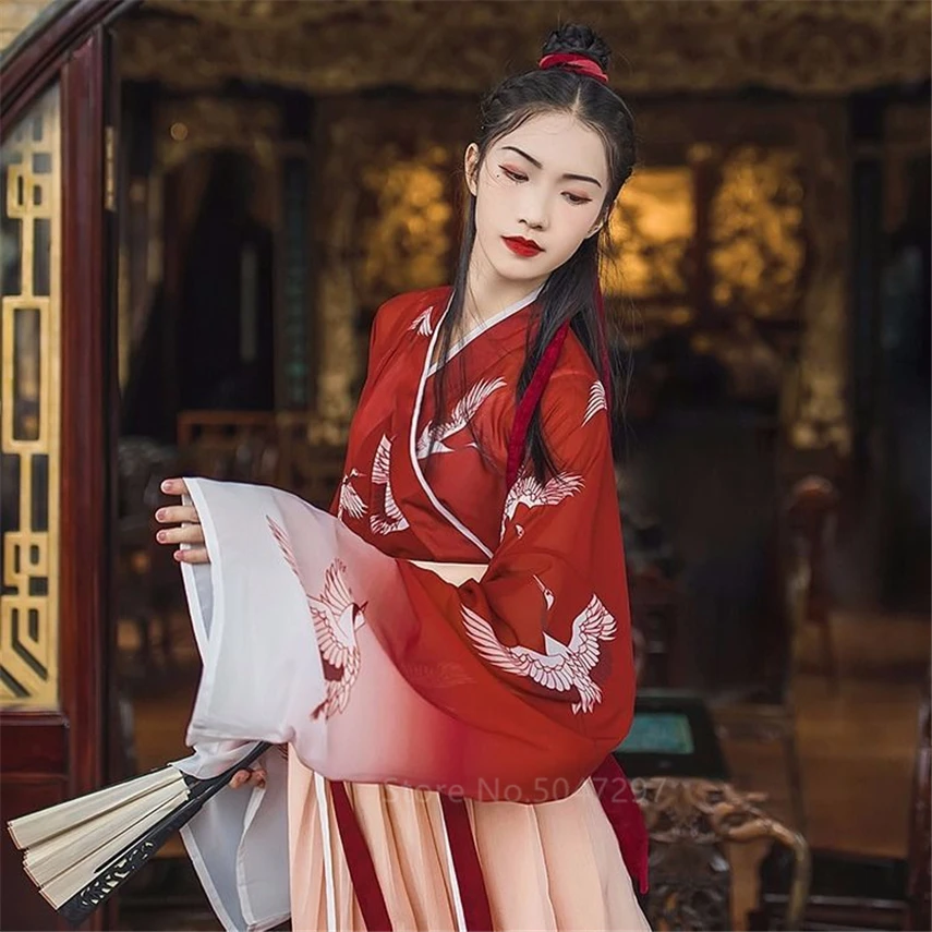 Традиционная китайская одежда ханьфу для женщин и девушек костюм выступлений на