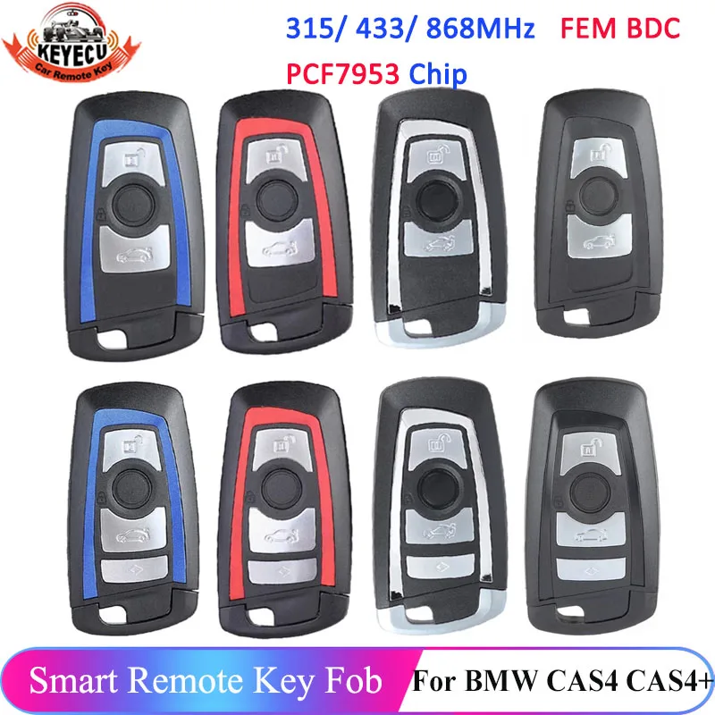 KEYECU Автомобильный Дистанционный ключ PCF7953 для BMW F 3 5 7 серии X5 X6 F20 F22 F30 2009-2017 CAS4 + Фем