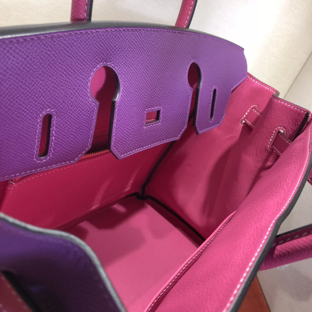 

Handmade Customized Brand Handbag 25CM,Design Purse,Luxury BAG,2tones,Epsom Leather, Wax line stitiching,By order only