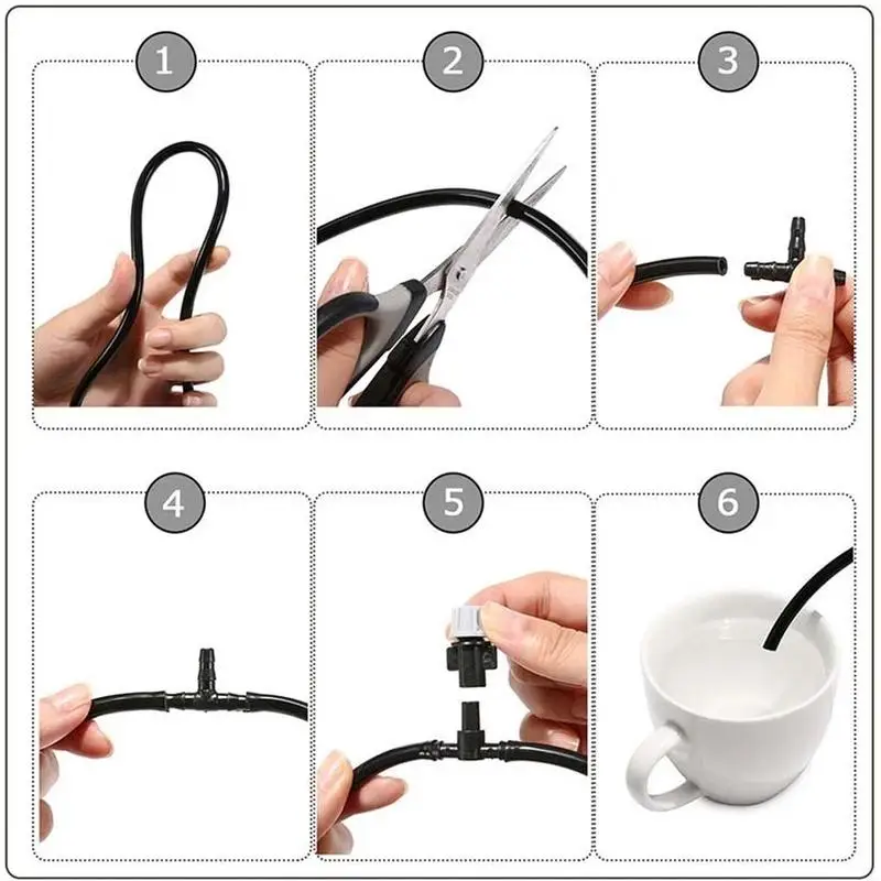 

20M Water Misting Cooling System Mist Sprinkler Nozzle Hose Garden Watering Greenhouse Plants Outdoor Spray Patio Kit J8L3