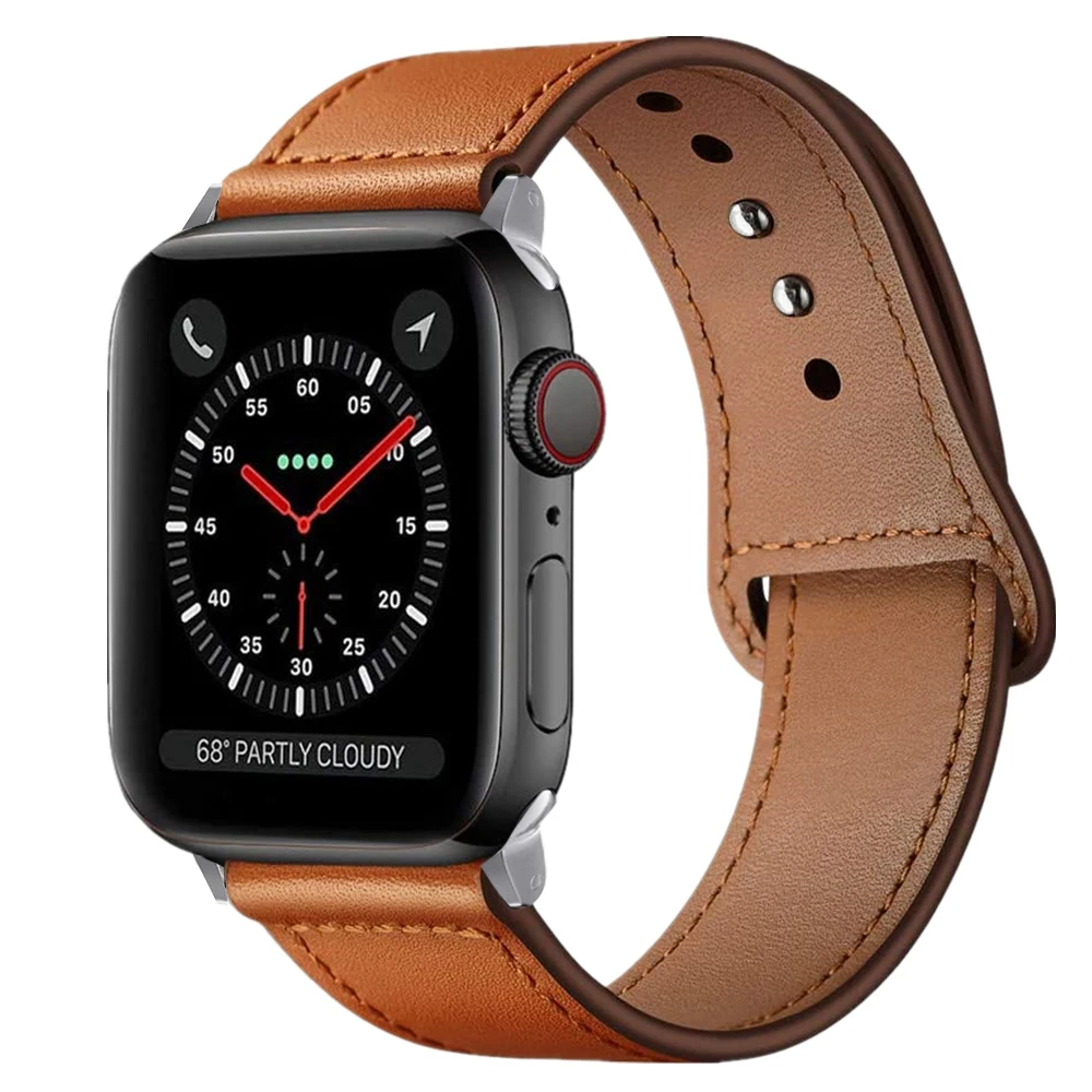 

Браслет для наручных часов Apple Watch 6/iPhone SE/5/4/3 ремешок 38 мм 40 мм 42 44 мм из натуральной кожи замена Браслет для наручных часов iWatch, SE, 6, 2 1 ремешок