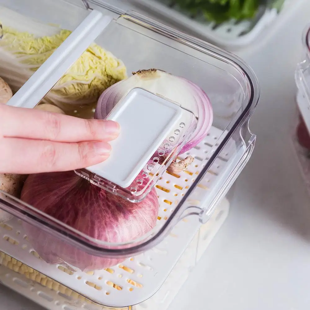 Refrigerator Food Storage Containers With Lid Kitchen Separate Freezer Seal Bin For Vegetable Fruit Meat Fresh Box Organizer | Дом и сад