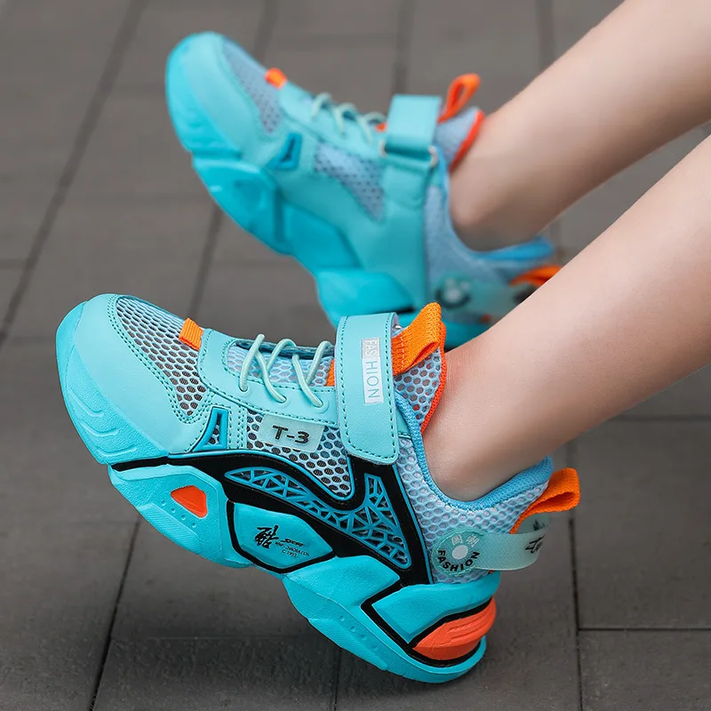 

Кроссовки для мальчиков 4-16 лет, дышащие сетчатые, на платформе, Повседневная модная обувь для тренировок, летняя спортивная обувь для подро...