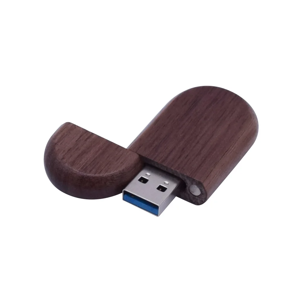 Walnut USB 3.0 Эллиптическая форма деревянная память USB с коробкой флэш-накопитель 3,0 Пользовательский логотип ручка-накопитель 64 Гб 128 ГБ 32 ГБ Флешка свадебная фотография - Цвет: Walnut USB 3.0