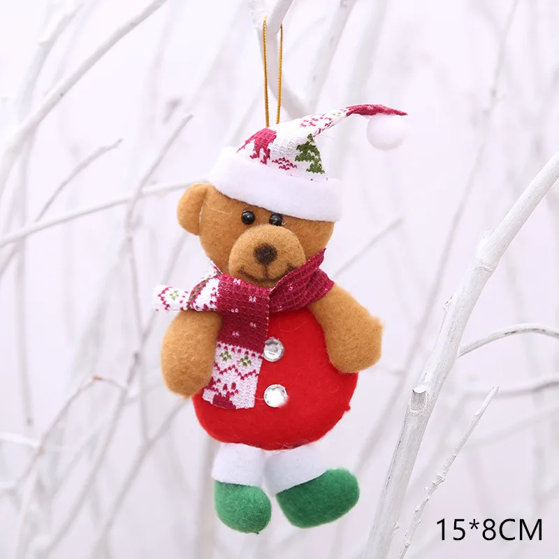 Bear Новогодний Санта-Клаус Снеговик Лось новогодние куклы Noel Deco Рождественская елка украшение для дома Рождество Navidad подарок для детей - Цвет: Bear
