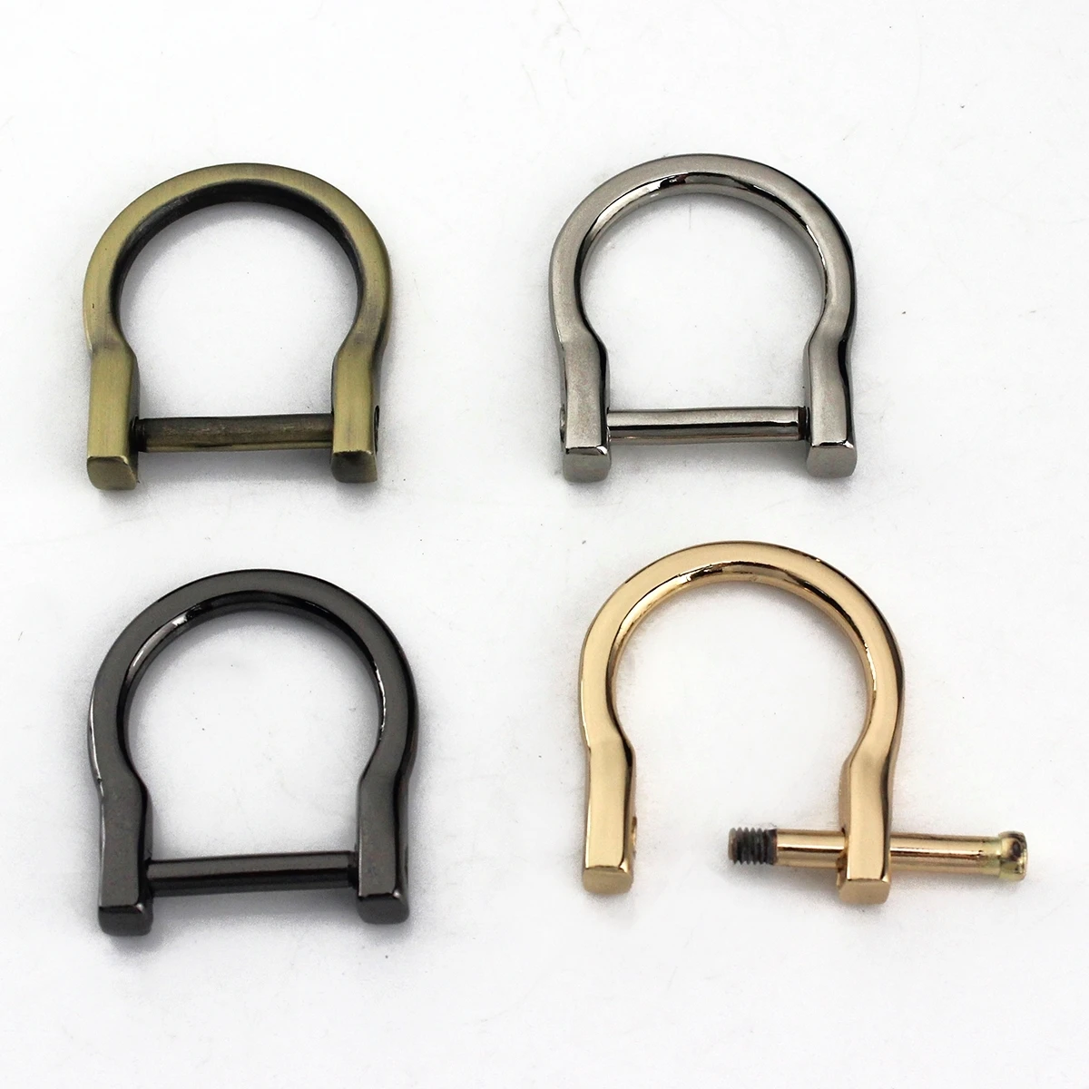 1piece Metal Detachable removable open screw D Ring buckle shackle clasp Leather Craft Bag strap belt handle shoulder webbing images - 6