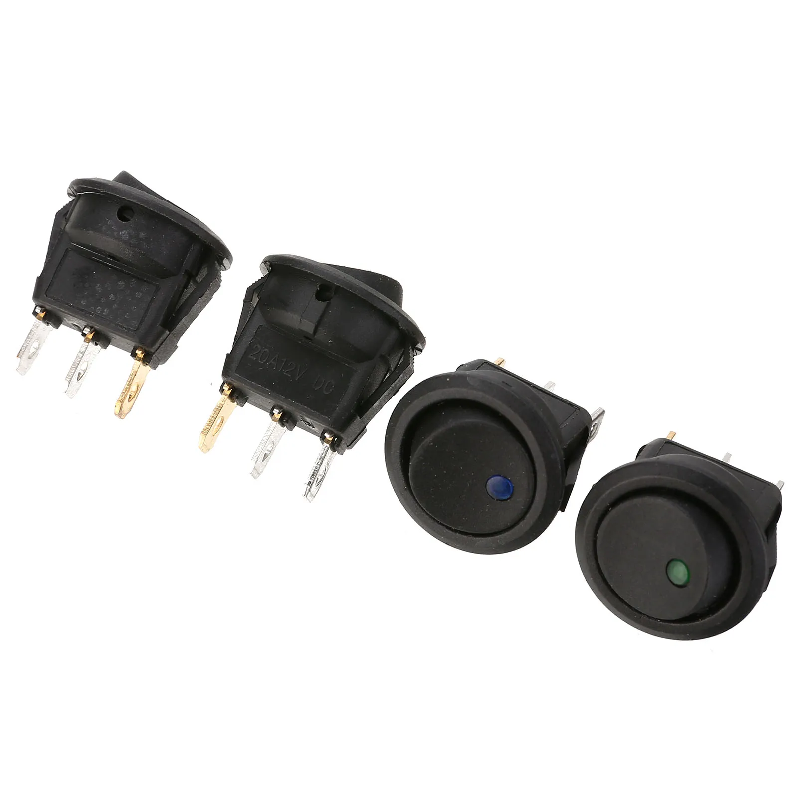Mayitr 4 шт./компл. Светодиодный точечный светильник переключатель 12V Авто Лодка Круглый Рокер ON/OFF SPST переключатель, красный, зеленый, голубой, желтый