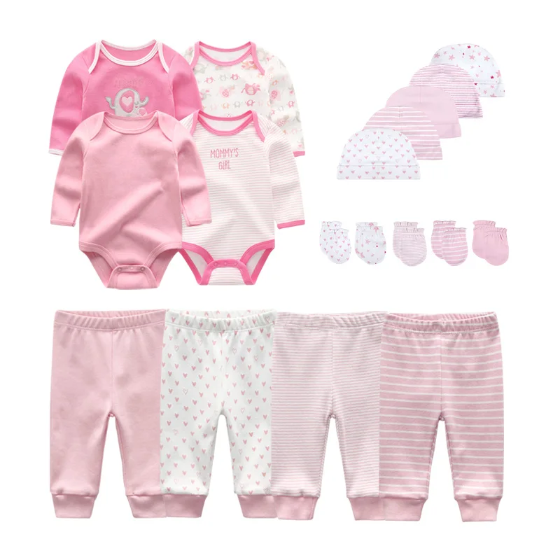 Комбинезоны для новорожденных 16/18 шт. брюки перчатки искусственная хлопковая