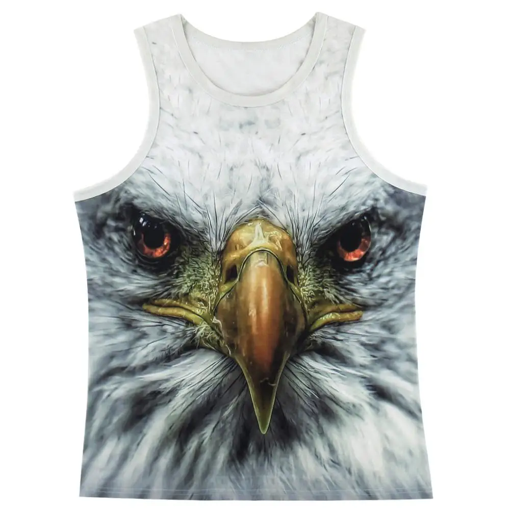 Мужчины Животных 3D Майка одноглазый Волк Тигр Лев Фитнес Бодибилдинг | Мужская