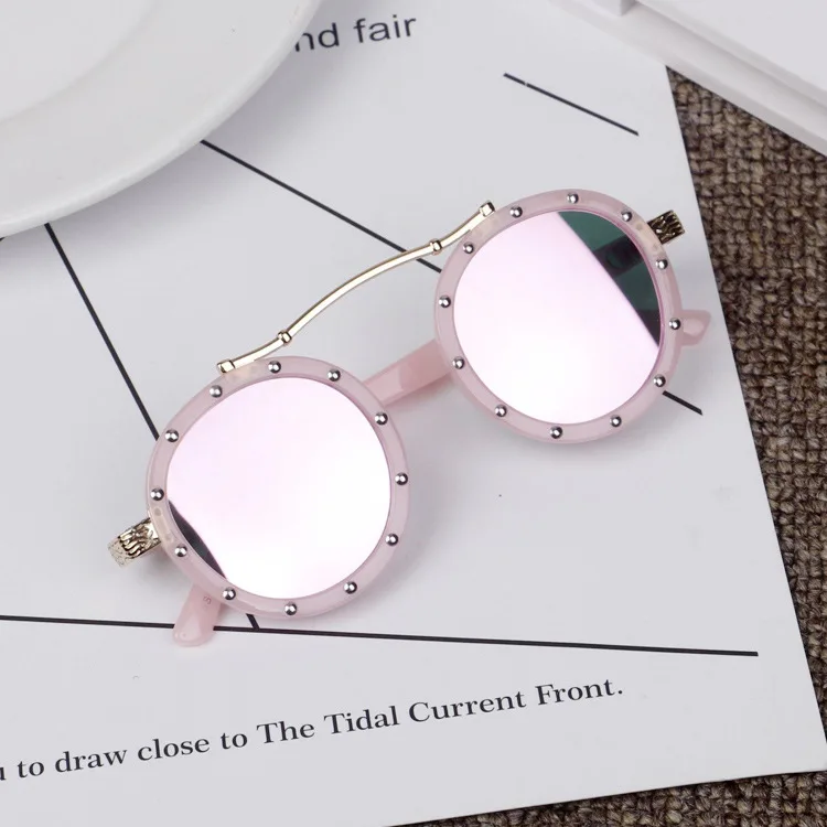 

Kids Sunglasses UV Protection Trendy Colored Sunglasses with Rivets for Boys Girls