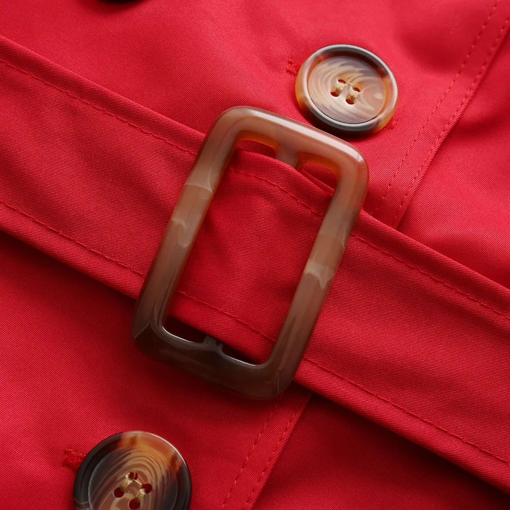Ветровка пальто для женщин Тонкий двубортный длинный Тренч пальто Повседневная ветровка пальто Верхняя одежда#3