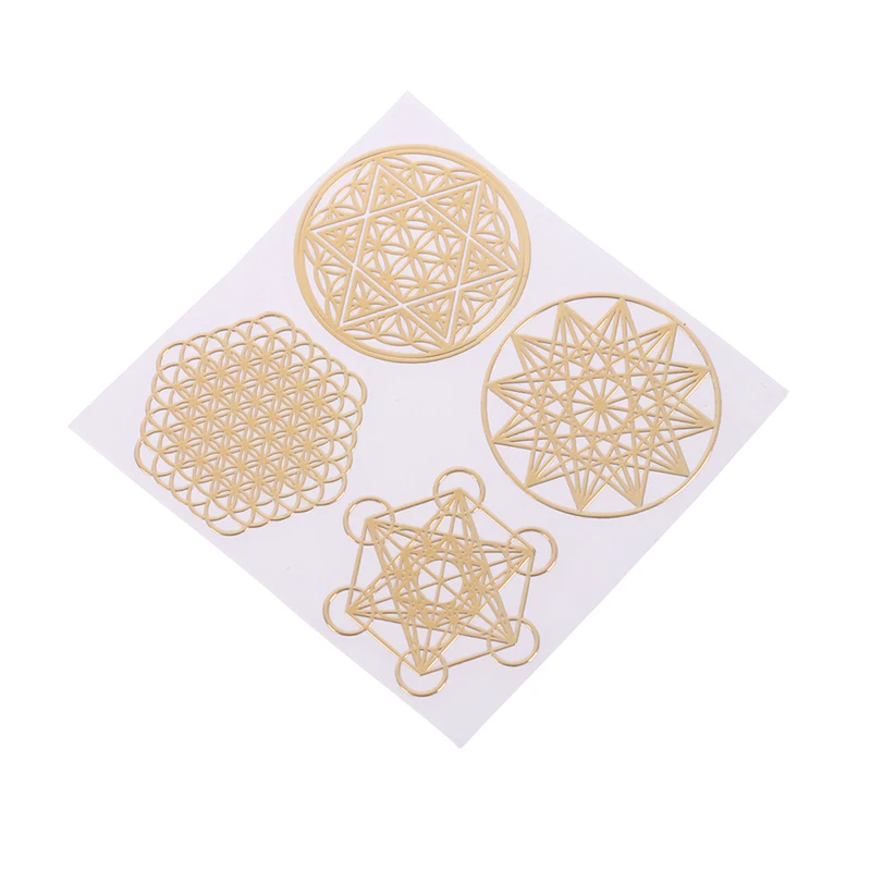 

4Pcs/set Energy Tower Sticker Flower Life Tree Pyramid Epoxy Resin Material Jewelry Making DIY Material Epoxy Resin Art Crafts