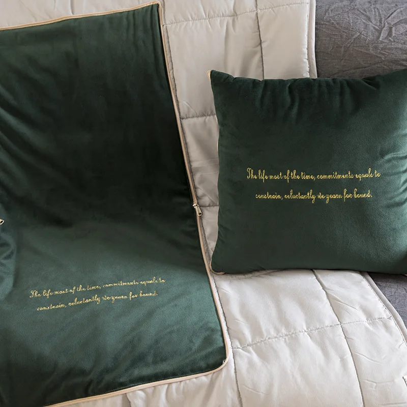 Multifunction Modern Embroidered Back Seat Cushion Home Bedding Blankets Plaid Kids Sleeping Quilt | Дом и сад