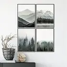 Плакаты с изображением лесного дерева, пейзажа, природы, горы, настенная живопись, картины для гостиной, домашний декор стен