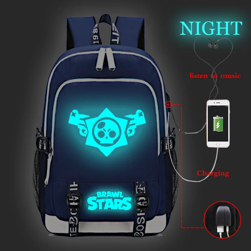 

Buzz Stars Backpack Game Leon Spike Bag Travel Kid Child Schoolbag Backpack USB Charging High Quality Backpack Student Bag