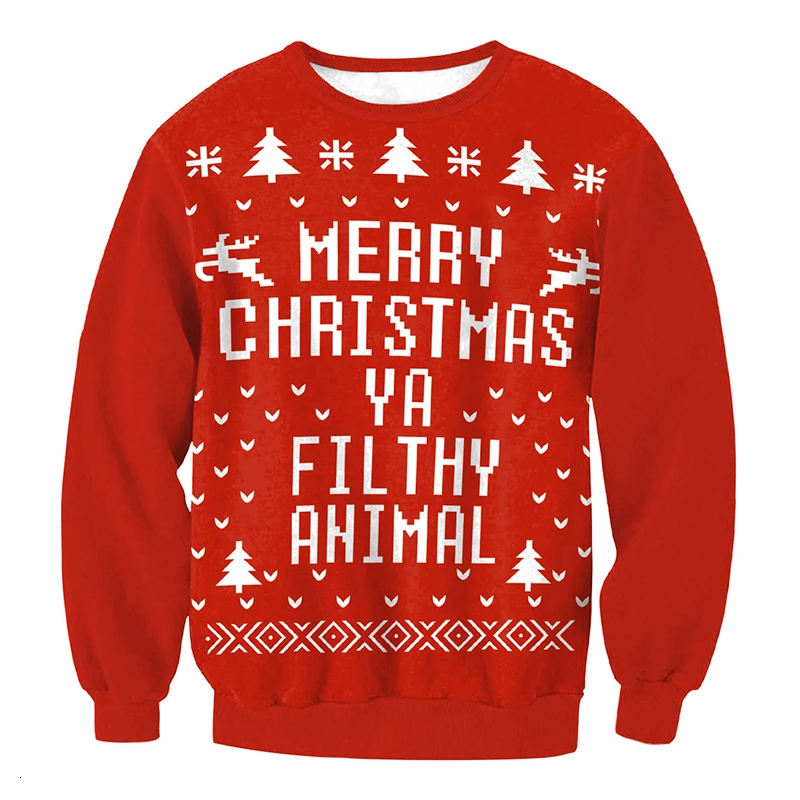 LEH Ugly Christmas Sweater Unisex Men Women Vacation Santa Elf Pullover Funny Womens Sweaters Tops Autumn Winter Clothing | Женская