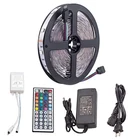 Цветная (RGB) 5050 прокладки СИД светильник s Гибкая лента Fita Smd 2835 Светодиодный светильник Rgb 5 м 10 м 15 м клейкие диода ACDc 12v Дистанционное Управление адаптер