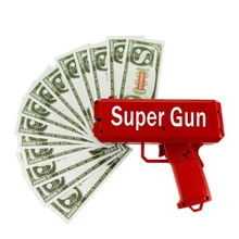 Super Red Banknote Gun Toys Electric Money Pistol Party Game Funny Gifts 100cash Cannon Outdoor Fun Fashion Gift Party Supply