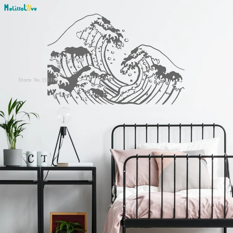 Съемные настенные стикеры Great Wave Переводные картинки для океан спальни гостиной