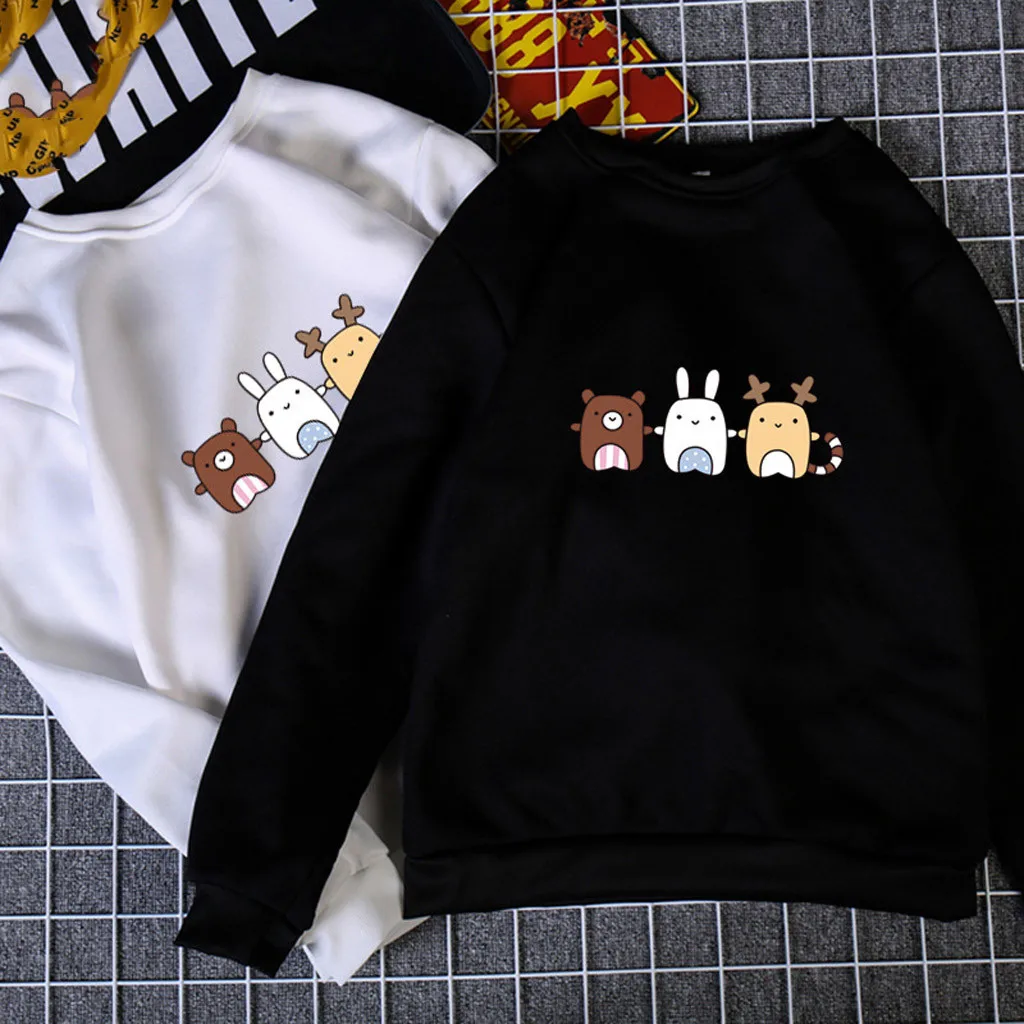 Женская модная блузка с мультяшным принтом женские корейские свободные топы