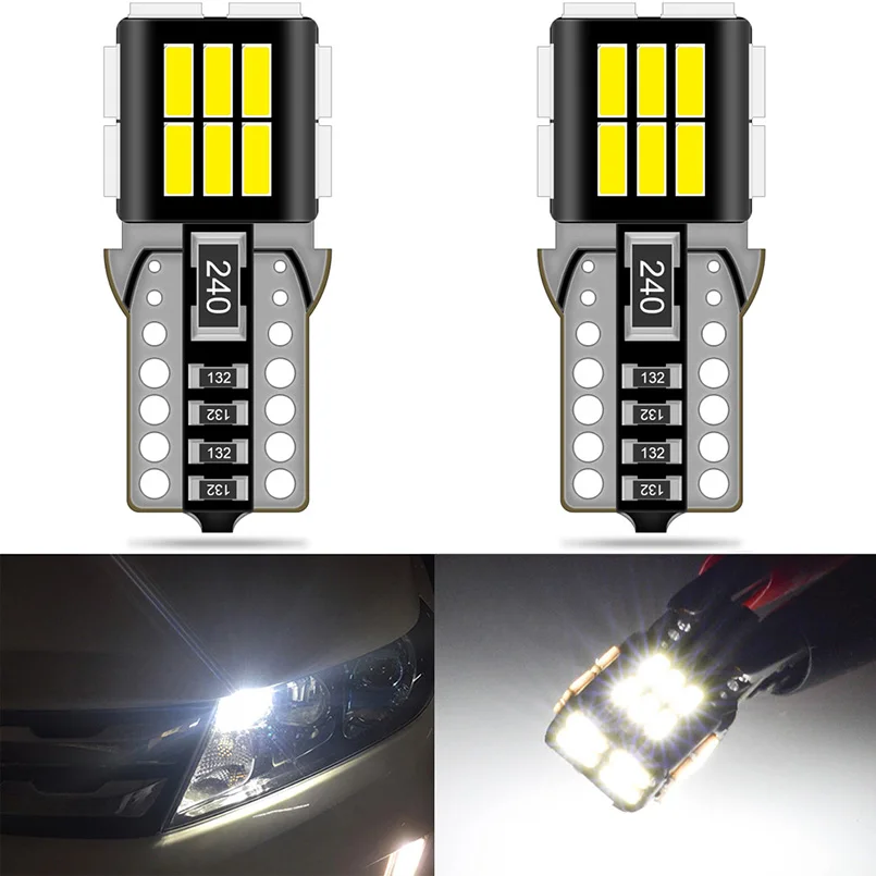 2 шт. T10 led W5W светодиодные лампочки Canbus 24SMD 4014 водить автомобиль для чтения