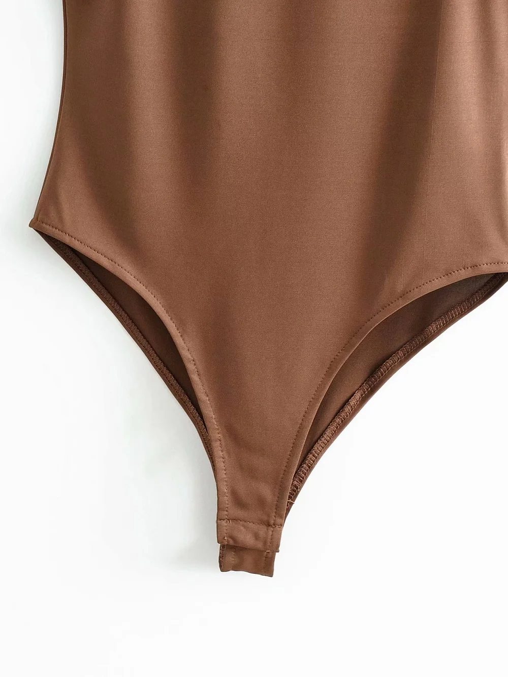 Женские комбинезоны с круглым вырезом элегантные коричневого цвета верхняя