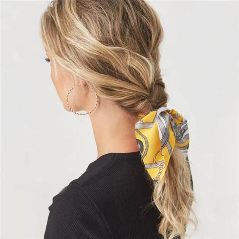 

New Women Elegant Dot Bow Ribbon Yarn Elastic Hair Bands Ponytail Holder Scrunchie Hair Ropes Headband Fashion Hair Accessories