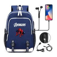marvel fashion new nylon waterproof schoolbag outdoor travel backpack usb charging listen to music schoolbag laptop backpack