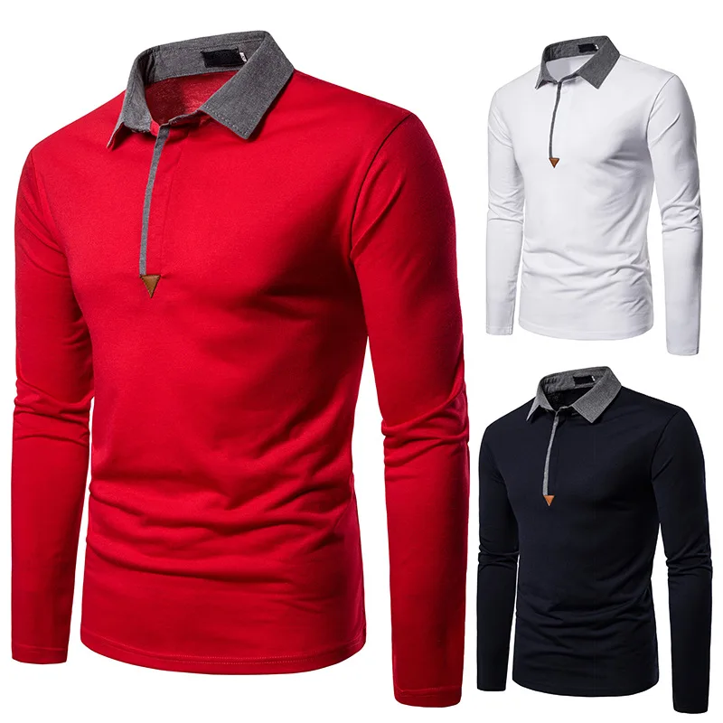 Мужская рубашка поло 2020 модная мужская одежда брендовая однотонная деловая