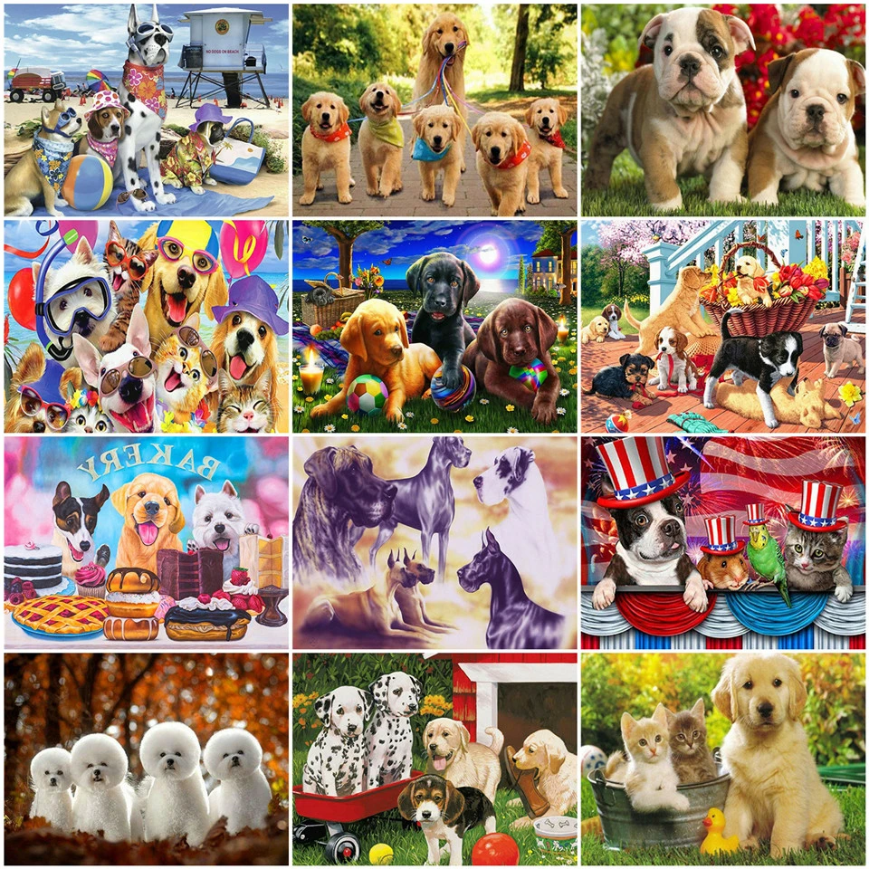 Раскраска по номерам для взрослых AZQSD акриловая раскраска в виде животных на