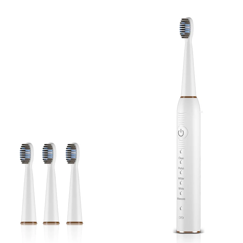 Звуковая перезаряжаемая электрическая зубная щетка с 3 сменными головками 2