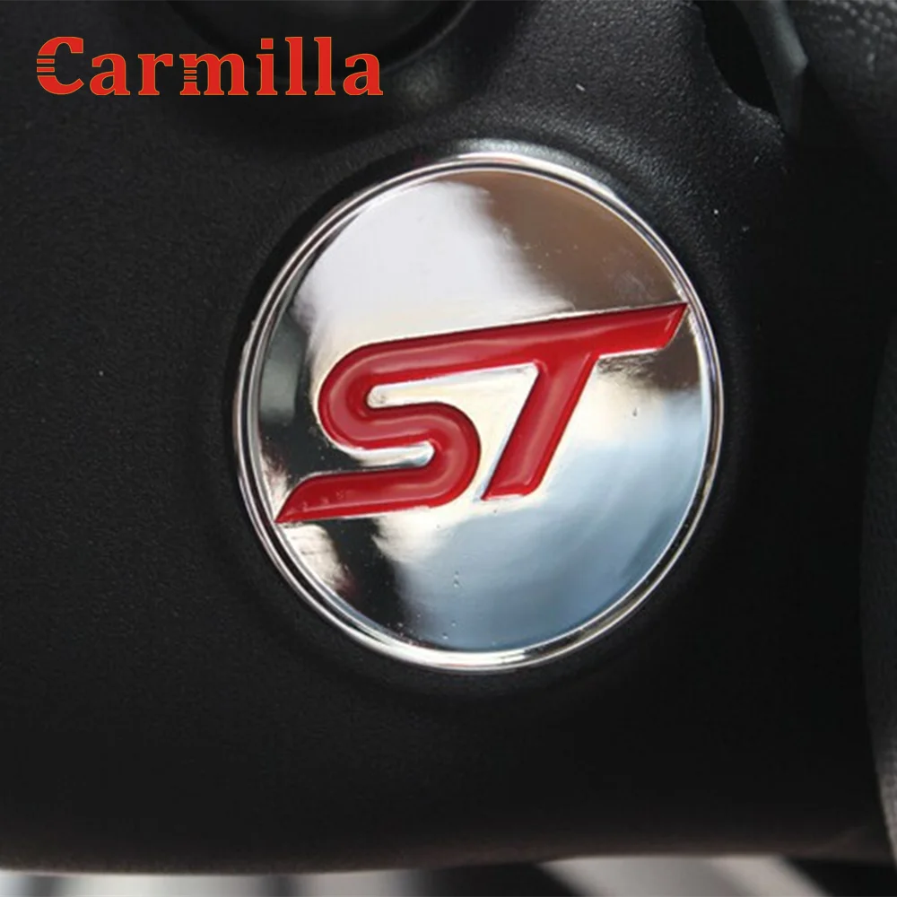 

Carmilla ABS хромированные блестки ST, кольцо для ключей зажигания, наклейки для Ford Fiesta MK7 2009 2010 2011 2012 2013 2014 2015, аксессуары