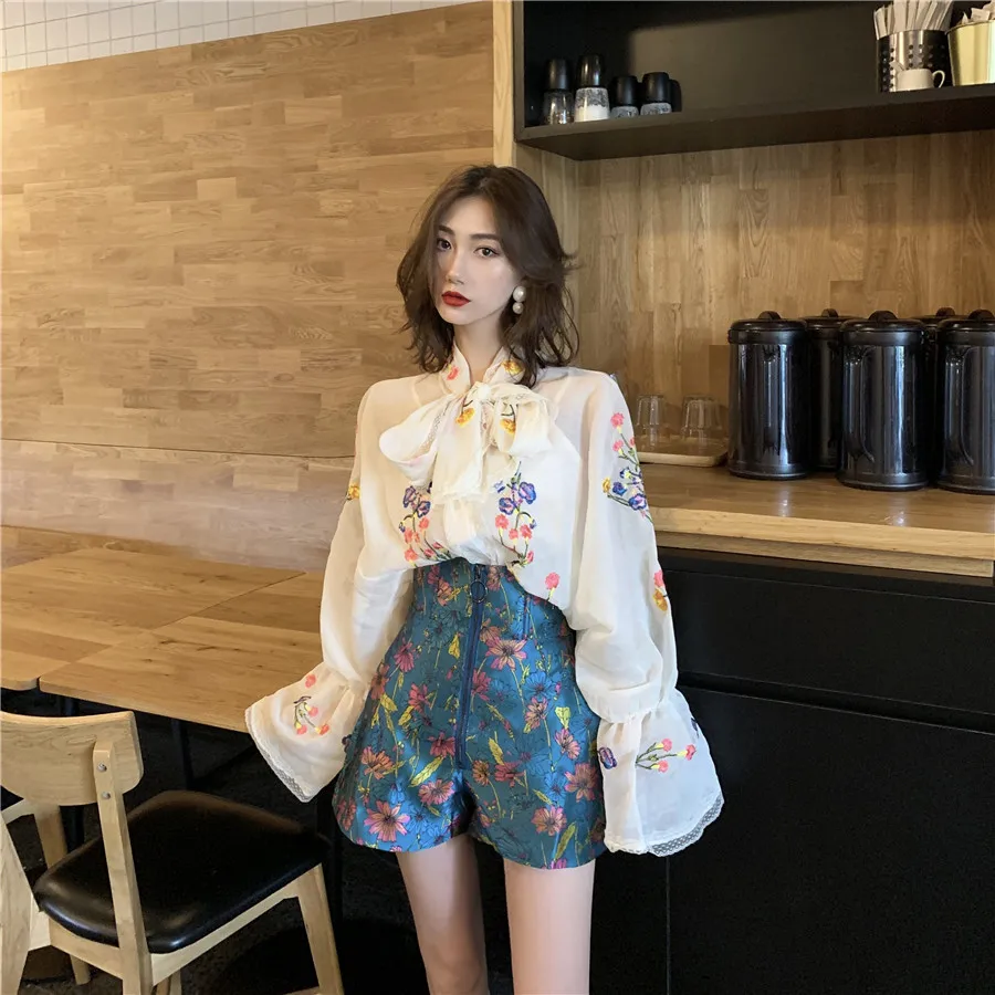 Модный дизайнерский подиумный костюм комплект для осени 2020 женская рубашка с