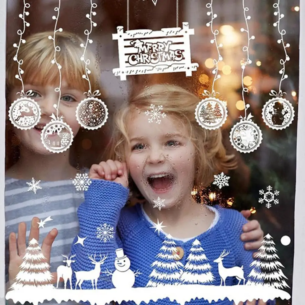 

PVC Material Christmas Window Stickers 50*35.3cm Christmas Decorations For Home Wall Sticker 2022 New Year Kids Room Wall Decals