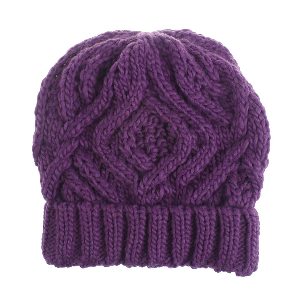 Женские зимние вязаные шапочки Skullies шапки однотонные мягкие шерстяные грубые модные повседневные Осенние Теплые винтажные Стрейчевые шапки