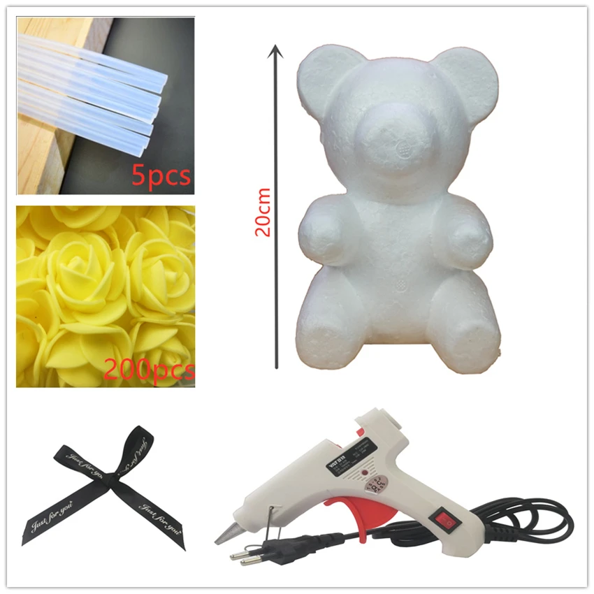 Бесплатная доставка Роза 20 см мишка тедди роза цветок искусственное украшение рождественские подарки для