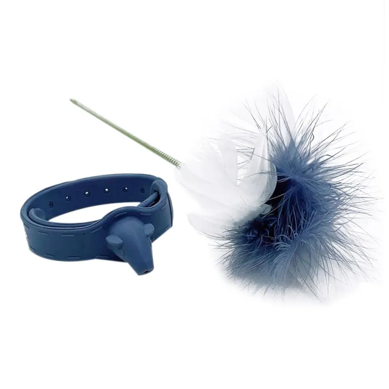 

Cat Toy Accessories Funny Collar With Swinging Feather Kitten Self Interactive Chasing Feather Playing Toy Dropship