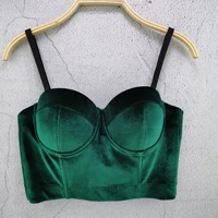 solid color bra tops korea velvet vest 2021 new fashion classic womens party club night bustier crop tops