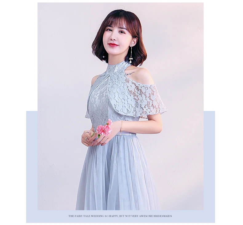 Серый плюс размер элегантное платье подружки невесты длинное для свадебной