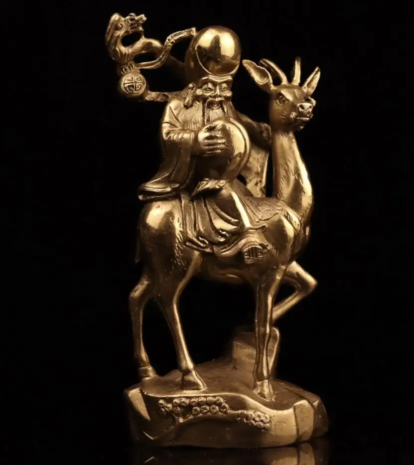 

Seiko brass longevity Buddha ride deer Home Decor crafts statue