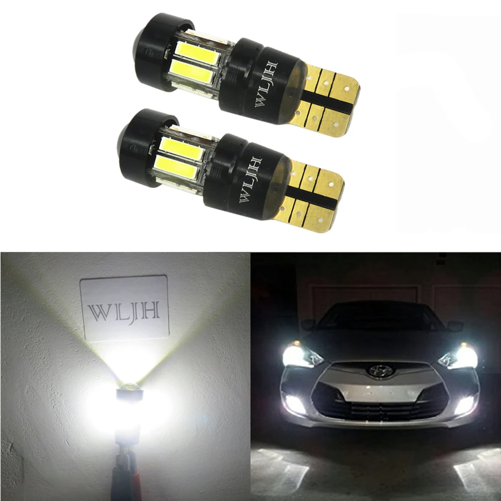 WLJH 2x без ошибок Canbus T10 светодиодный W5W 5 Вт парковочный Светильник лампы
