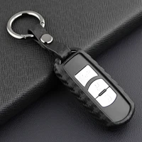 key fob chain case cover holder for mazda cx 3 cx 5 cx 9 mx 5 2 3 6 toyota yaris carbon fiber