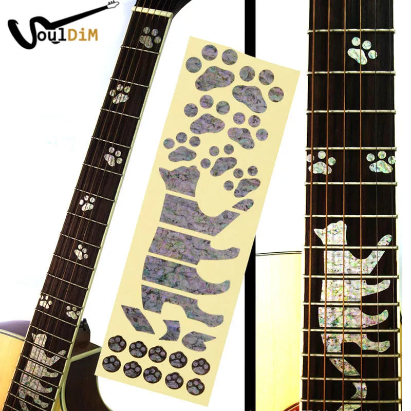 

10Pcs DIY Imitate Abalone Blossom Acoustic Guitar Bass Electric Guitar Inlay Sticker Fingerboard Decals Stick on guitar neck