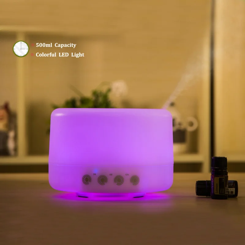 

Large Capacity 500ML Essential Oil Diffuser Touch Sense Button Control Colorful LED Light Electric Aroma Difusor Air Humidifier